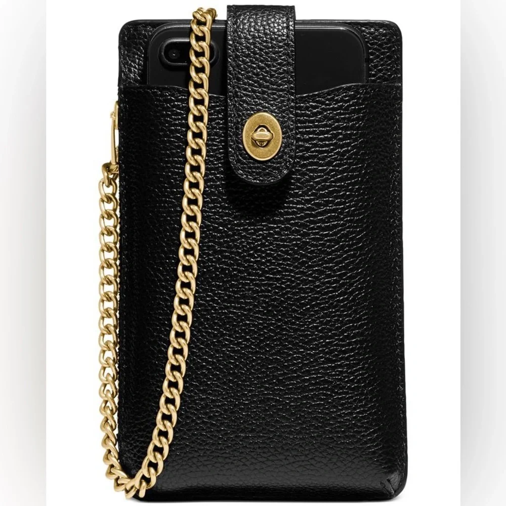 Coach Polished Pebble leather phone crossbody NWT